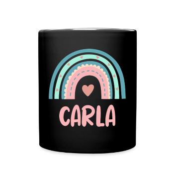 Carla Name Rainbow Baby - Full Colour Mug - black - Front