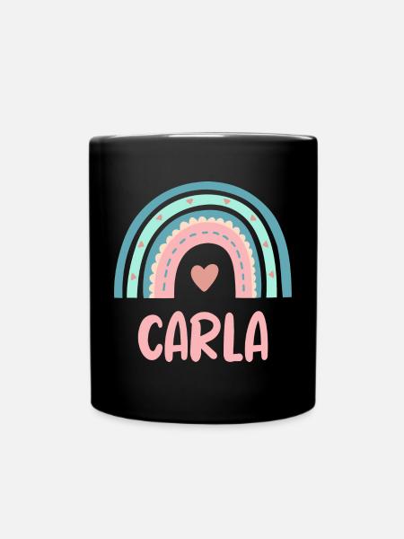 Carla Name Regenbogen Baby - Tasse einfarbig - Schwarz