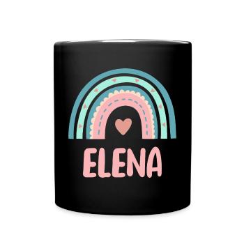 Elena Name Rainbow Baby - Full Colour Mug - black - Front
