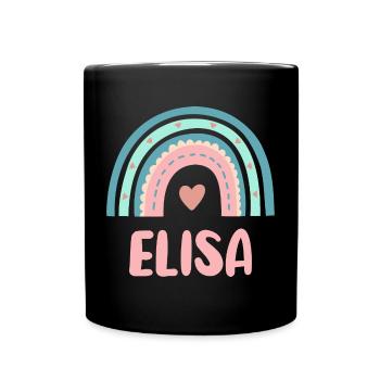 Elisa Name Rainbow Baby - Full Colour Mug - black - Front