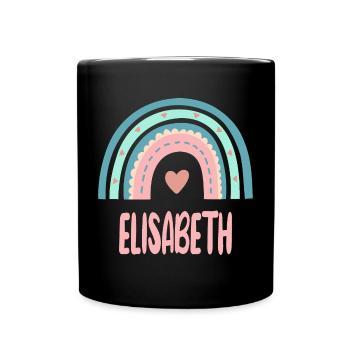 Elisabeth Name Regenbogen Baby - Tasse einfarbig - Schwarz - Vorne