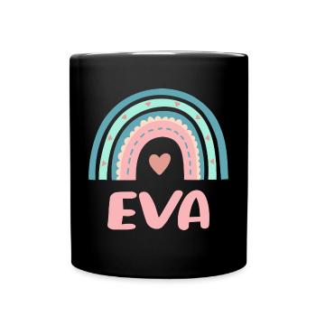 Eva Name Rainbow Baby - Full Colour Mug - black - Front