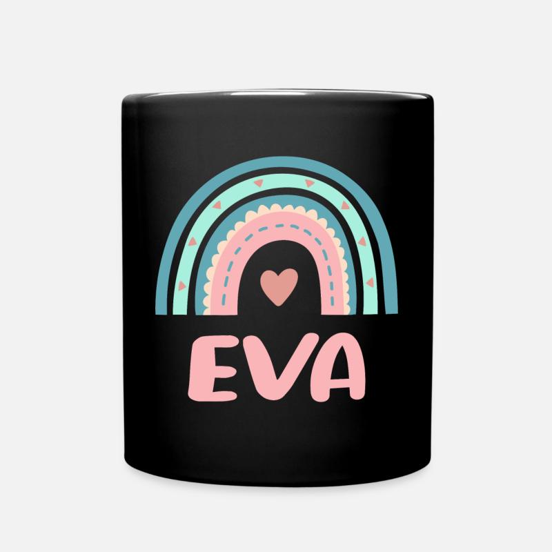 Eva Name Regenbogen Baby - Tasse einfarbig - Schwarz
