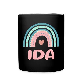 Ida Name Regenbogen Baby - Tasse einfarbig - Schwarz - Vorne