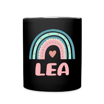 Lea Name Rainbow Baby - Full Colour Mug - black - Front