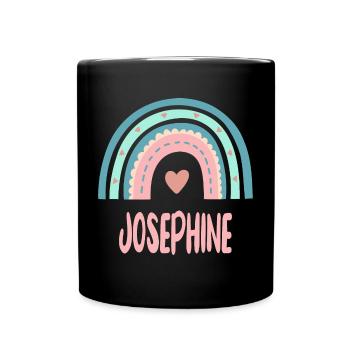 Josephine Name Rainbow Baby - Full Colour Mug - black - Front
