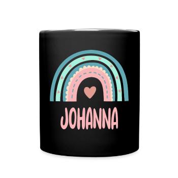 Johanna Name Regenbogen Baby - Tasse einfarbig - Schwarz - Vorne