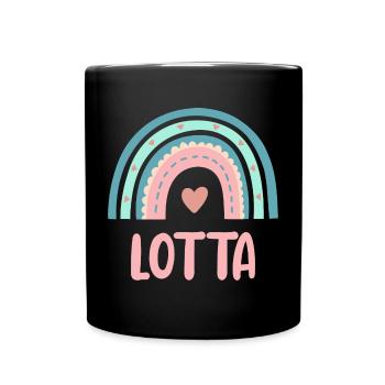 Lotta Name Regenbogen Baby - Tasse einfarbig - Schwarz - Vorne