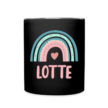 Lotte Name Rainbow Baby - Full Colour Mug - black - Front