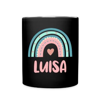 Luisa Name Regenbogen Baby - Tasse einfarbig - Schwarz - Vorne