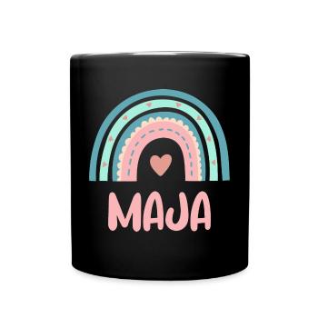 Maja Name Rainbow Baby - Full Colour Mug - black - Front