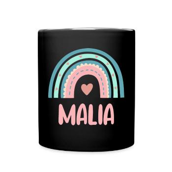 Malia Name Regenbogen Baby - Tasse einfarbig - Schwarz - Vorne