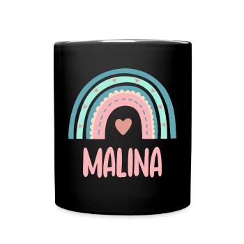 Malina Name Regenbogen Baby - Tasse einfarbig - Schwarz - Vorne
