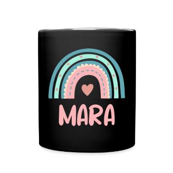 Mara Name Regenbogen Baby - Tasse einfarbig - Schwarz - Vorne