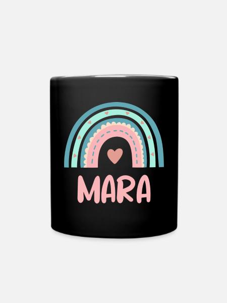 Mara Name Regenbogen Baby - Tasse einfarbig - Schwarz