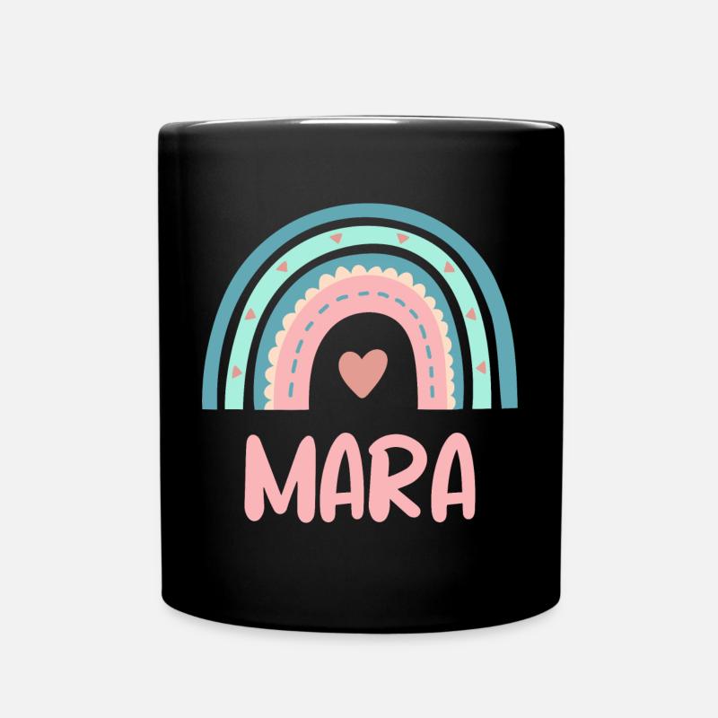 Mara Name Regenbogen Baby - Tasse einfarbig - Schwarz