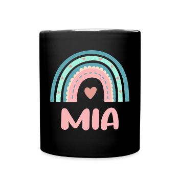 Mia Name Rainbow Baby - Full Colour Mug - black - Front