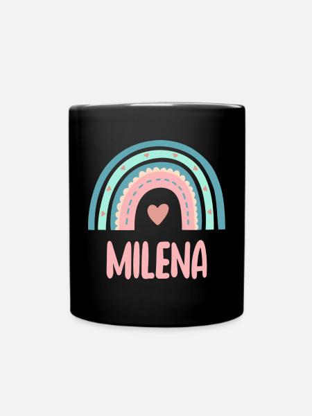 Milena Name Regenbogen Baby - Tasse einfarbig - Schwarz