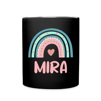 Mira Name Regenbogen Baby - Tasse einfarbig - Schwarz - Vorne