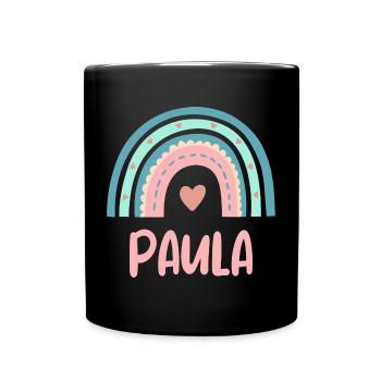 Paula Name Regenbogen Baby - Tasse einfarbig - Schwarz - Vorne