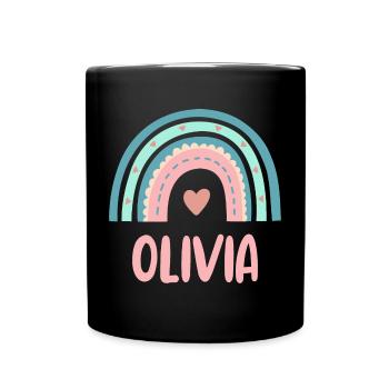 Olivia Name Rainbow Baby - Full Colour Mug - black - Front