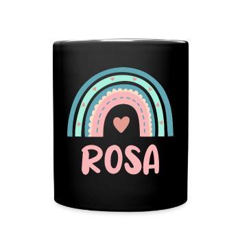 Pink Name Rainbow Baby - Full Colour Mug - black - Front