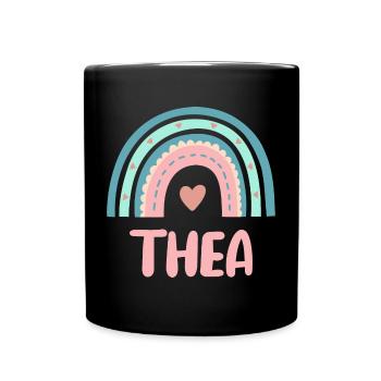 Thea Name Regenbogen Baby - Tasse einfarbig - Schwarz - Vorne