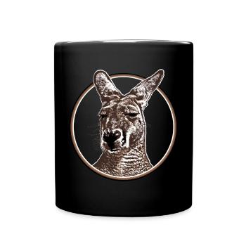 Kangurukopf - Tasse einfarbig - Schwarz - Vorne