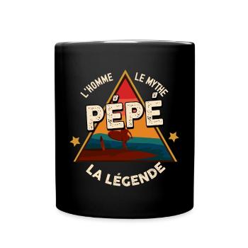 Pépé le mythe la legende cadeau grand-père - Mug uni - noir - Devant
