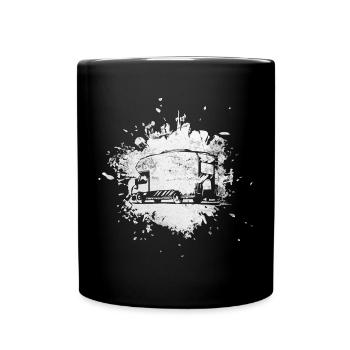 Spritzer - Camping Van - - Tasse einfarbig - Schwarz - Vorne