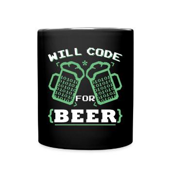 Funny Programming Coder Programmer Coder Coding - Full Colour Mug - black - Front