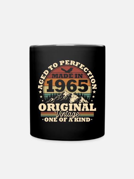 Original 1965 Jahrgang Vintage Geburtstag Geschenk - Tasse einfarbig - Schwarz