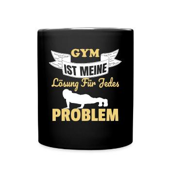 Lösung für jedes Problem einsam Gym Rat alpha - Tasse einfarbig - Schwarz - Vorne