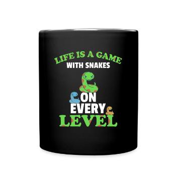 Motivational T-shirt Cheeing Snakes 31er - Full Colour Mug - black - Front