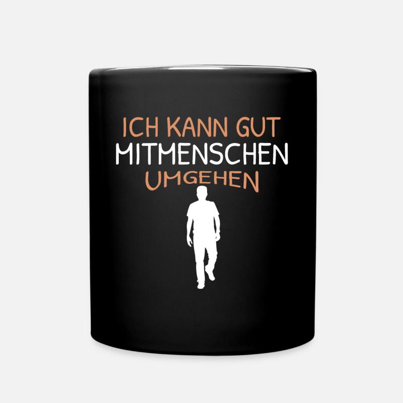 lustiger Spruch Menschen hasser Meme zweideutig - Tasse einfarbig - Schwarz