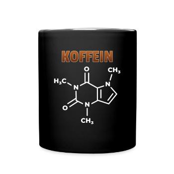 Koffein chemische Formel Kaffee süchtig Geschenk - Tasse einfarbig - Schwarz - Vorne