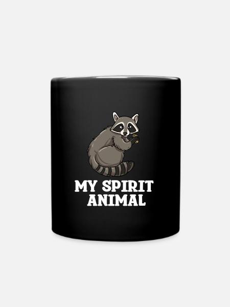 My Spirit Animal Waschbär Raccoon Trash Panda - Tasse einfarbig - Schwarz