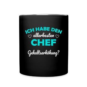 allerbester Chef Gehaltserhöhung schleimen lustig - Tasse einfarbig - Schwarz - Vorne