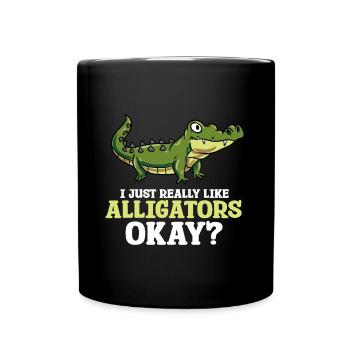 Alligator Krokodil Echse Raubtier Reptil Florida - Tasse einfarbig - Schwarz - Vorne