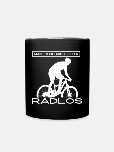 Man erlebt mich selten RADLOS - Tasse einfarbig - Schwarz