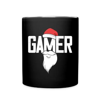 Gaming Santa Santa Beard Beard Gamer - Full Colour Mug - black - Front