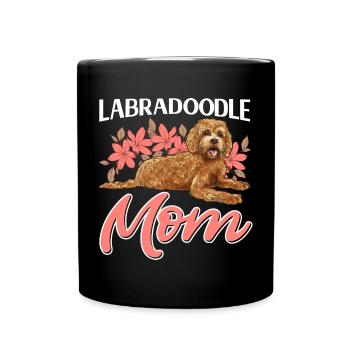 Labradoodle Dog - Full Colour Mug - black - Front