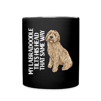 Labradoodle Hund - Tasse einfarbig - Schwarz - Vorne