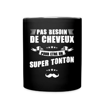 Mon Oncle n'a Plus De Cheveux Cadeau Humour Tonton - Mug uni - noir - Devant