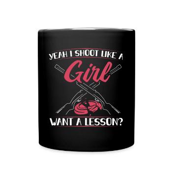 Clay pigeon shooting - Full Colour Mug - black - Front