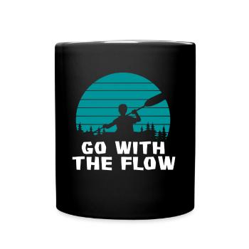 Go With The Flow Kajak Kayaking Paddeln Kanu - Tasse einfarbig - Schwarz - Vorne