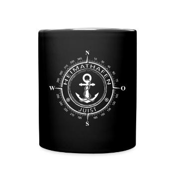 Heimathafen Juist - Tasse einfarbig - Schwarz - Vorne