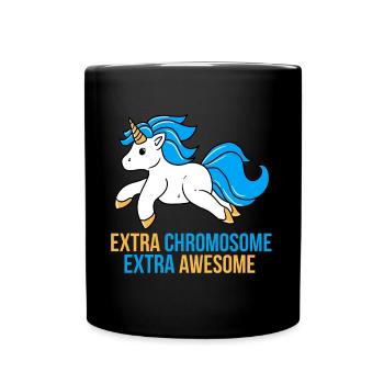 Extra Chromosome Awesome Down Syndrom Trisomie - Tasse einfarbig - Schwarz - Vorne