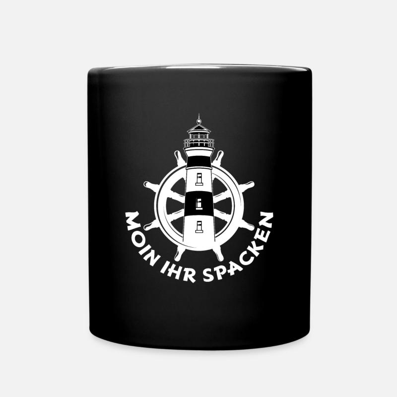 Moin ihr Spacken - Tasse einfarbig - Schwarz