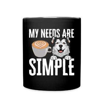 Alaskan Malamute Dog - Full Colour Mug - black - Front